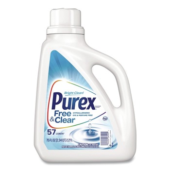 Purex 75 oz. Bottle Free and Clear Liquid Laundry Detergent - Unscented