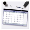 Bulk Savings Pricing 2 | Brownline C181700 12-Month (Jan to Dec): 2026 17.75 in. x 10.88 in. Monthly Desk Pad Calendar - White/Blue/Green Sheets, Black Binding/Clear Corners image number 1