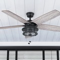 Ceiling Fans | Honeywell 51631-45 52 in. Foxhaven Farmhouse Indoor Outdoor Ceiling Fan with Light - Matte Black image number 6