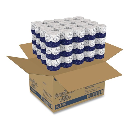 Toilet Paper | Georgia Pacific Professional 16560 2-Ply Angel Soft Ultra Septic Safe Premium Bathroom Tissue - White (400 Sheets/Roll, 60/Carton) image number 0