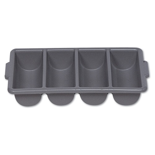 Mothers Day Sale! Save an Extra 10% off your order | Rubbermaid Commercial FG336200GRAY 4 Compartment 11.5 in. x 21.25 in. x 3.75 in. Plastic Cutlery Bin - Gray image number 0