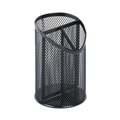 Office Jansan | Universal UNV20019 4.13 in. Diameter x 6 in. Height 3-Compartment Metal Mesh Pencil Cup - Black image number 1