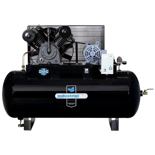 Stationary Air Compressors | Industrial Air IH9919910.02 10 HP 120 Gallon Oil-Lube Horizontal Stationary Air Compressor with Baldor Motor image number 0