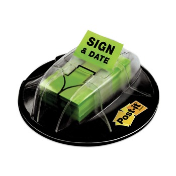 Post-it Flags Sign and Date Page Flags in Dispenser - Bright Green (200/Pack)
