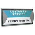 Office Jansan | Advantus 75390 8.75 in. x 4 in. People Pointer Aluminum Base Wall/Door Sign - Black/Silver image number 2