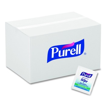 PURELL 5 in. x 7 in. Individually Wrapped Sanitizing Hand Wipes - Unscented, White (4000/Carton)