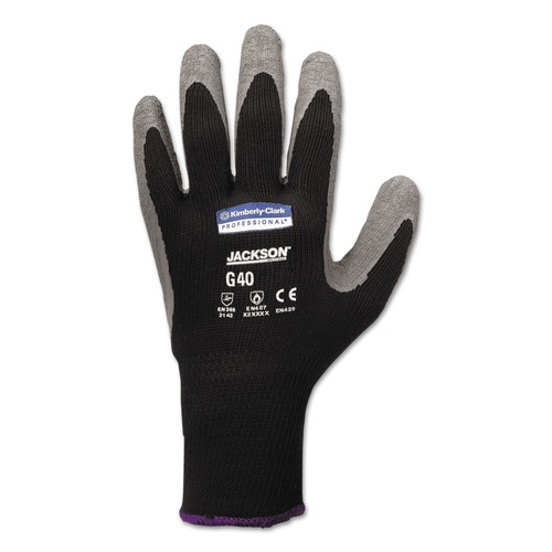 Work Gloves | Ansell KCC 97274 270 mm Length G40 Poly/Cotton Latex Coated Gloves - X-Large, Gray/Black (12 Pairs/Pack) image number 0
