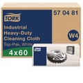Cleaning Cloths | Tork 570481 1-Ply 13.97 x 4.25 in. Industrial Heavy-Duty Cleaning Cloth - Unscented, White (4/Carton) image number 1