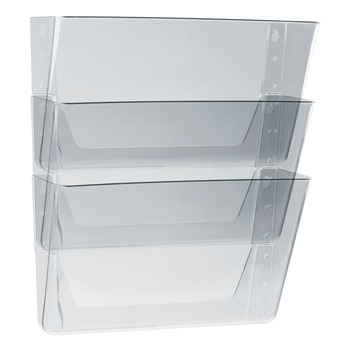 FILING RACK | Storex 70245U06C 3-Pocket 13 in. x 14 in. Letter Wall File - Clear (3/Pack)