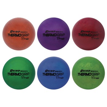 Champion Sports Rhino Skin 6.3 in. Diameter Heat-Activated Color Change Thermo Grip Dodgeball Set - Assorted Colors (6/Set)