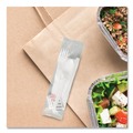 Food Service | SOLO MOW8Y-0007 Medium Weight PP Kit Wrapped Fork/Knife/Teaspoon/Napkin with Salt and Pepper - White (250/Carton) image number 3