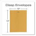  | Quality Park QUA38197 Clasp #97 Square Flap Clasp/Gummed Closure 10 in. x 13 in. Envelope - Brown Kraft (100/Box) image number 2