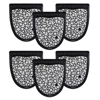 Boardwalk 17.5 x 20 Slip-Resistant Disposable Urinal Floor Mat 2.0 - Black/White (6/Carton)