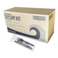 Food Service | Boardwalk BWK3KITBLPP 3-Piece Mediumweight Plastic Fork/Knife/Spoon Polypropylene Cutlery Kit - Black (250/Carton) image number 0