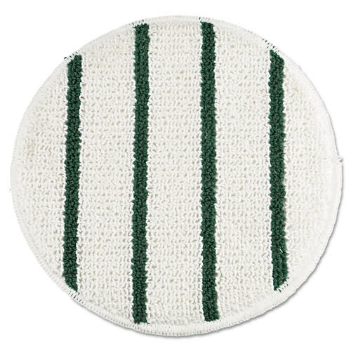 Carpet Cleaners | Rubbermaid Commercial FGP26900WH00 19 in. Diameter Low Profile Scrub-Strip Carpet Bonnet - White/Green image number 0