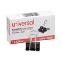 Universal UNV10200 Binder Clips - Small, Black/Silver (1 Dozen) image number 0