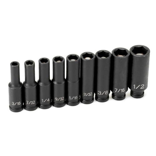 Sockets | Grey Pneumatic 9709DG 9-Piece 1/4 in. Drive 6-Point SAE Deep Magnetic Impact Socket Set image number 0