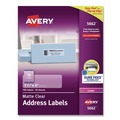 Office Jansan | Avery 05662 Easy Peel 1.33 in. x 4 in. Mailing Labels with Sure Feed - Matte Clear (14-Piece/Sheet, 50 Sheets/Box) image number 0
