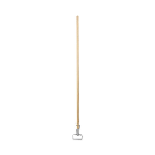 Mops | Boardwalk BWK609 60 in. Spring Grip Metal Head Mop Handle - Natural image number 0