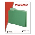 Office Jansan | Pendaflex 54457 1.5 in. Expansion 1/3-Cut Assorted Tabs Double Stuff Letter File Folders - Green (50/Pack) image number 2