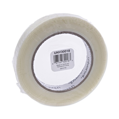  | Universal UNV30018 3 in. Core 18 mm. x 54.8 m. #120 Utility Grade Filament Tape - Clear (1-Roll) image number 0