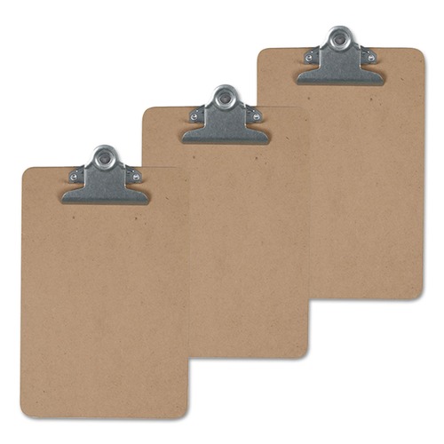  | Universal UNV40305VP 1 in. Capacity 9 in. x 15.5 in. Hardboard Clipboards - Brown (3/Pack) image number 0