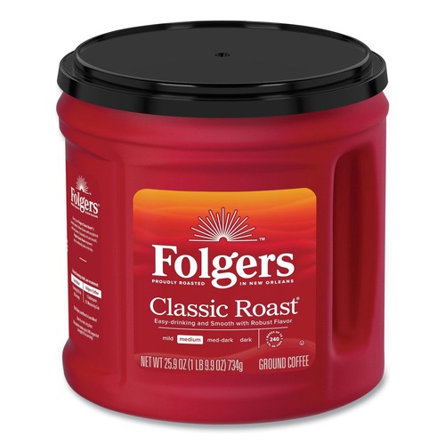 Coffee | Folgers 2550030407 25.9 oz. Canister Classic Roast Ground Coffee image number 0