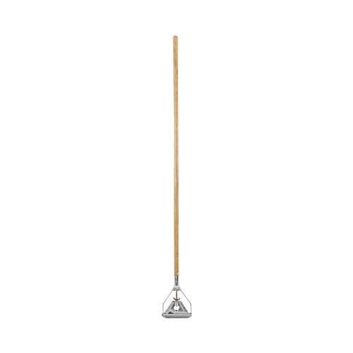 Mops | Boardwalk BWK601 7/8 in. x 54 in. Quick Change Metal Mop Head with Wooden Handle - Natural image number 0