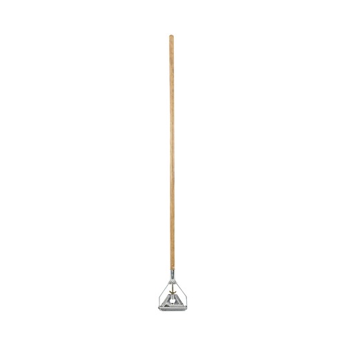 Mops | Boardwalk BWK601 7/8 in. x 54 in. Quick Change Metal Mop Head with Wooden Handle - Natural image number 0
