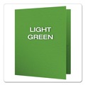 Office Jansan | Oxford 57703 11 in. x 8.5 in. 0.5 in. Capacity Twin-Pocket Folders with 3 Fasteners - Green (25/Box) image number 3