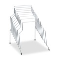 Office Jansan | Fellowes Mfg Co. 72604 10.13 in. x 12.13 in. x 11.81 in. 8 Sections Letter to Legal Size Files Wire Step File - Silver image number 0
