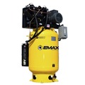 Stationary Air Compressors | EMAX ESP07V120V1 7.5 HP 120 Gallon Industrial 2 Stage Single Phase Industrial V4 Pressure Lubricated Pump 31 CFM @ 100 PSI Plus SILENT Air Compressor image number 0