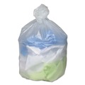 Trash Bags | Ultra Plus 1506824 24 in. x 24 in. 10-Gallon 8 mic. Can Liners - Natural (1000/Carton) image number 1