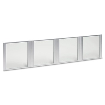 Alera ALEVA301730 17 in. x 16 in. Glass Door Set with Silver Frame for 72 in. Wide Hutch - Clear (4/Set)