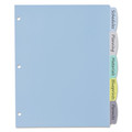 Office Jansan | Avery 16170 Write and Erase Big Tab 11 in. x 8.5 in. 5-Tab 3-Hole Punched Durable Plastic Dividers - Assorted (1-Set) image number 2