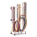 Utility Carts | Champion Sports RHRACK 19 in. x 28 in. x 69 in. Plastic Jump Rope and Hoop Cart - White image number 1