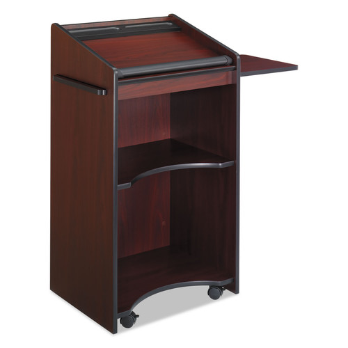  | Safco 8918MH Executive Mobile Lectern, 25-1/4w X 19-3/4d X 46h, Mahogany image number 0