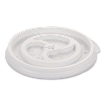 WinCup Slotted Plastic Lids for 8 oz to 10 oz Hot Cups and Bowls - White (1000/Carton)
