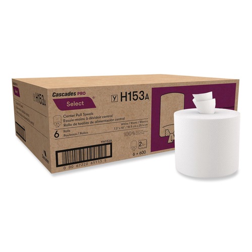 Office Jansan | Cascades PRO H153 7.3 in. x 10 in. 2-Ply Select Center-Pull Paper Towels - White (6 Rolls/Carton) image number 0