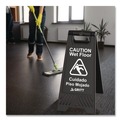 Safety Signs | Gritt Commercial GRI184BLK3PK 11.8 in. x 12 in. x 24 in. Caution Wet Floor Sign - Black (3/Carton) image number 2