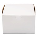 Food Trays, Containers, and Lids | SCT 9455 8 in. x 8 in. x 5 in. One-Piece Non-Window Paper Bakery Boxes - White (100/Carton) image number 2