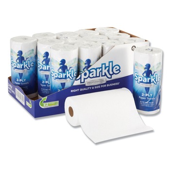 Georgia Pacific Professional 2717714 Sparkle Professional Series 2-Ply 8.8 in. x 11 in. Perforated Kitchen Paper Towels - White (85-Piece/Roll, 15 Rolls/Carton)