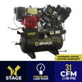 Stationary Air Compressors | EMAX EGES1330V4 13 HP 30 Gallon 2-Stage Industrial Plus V4 Pressure Lubricated Solid Cast Iron Pump 31 CFM Honda GX390 Gas Engine Air Compressor - Truck Mount image number 1