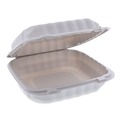 Food Trays, Containers, and Lids | Pactiv Corp. YCN808010000 8 in. x 8 in. x 3.5 in. 32 oz MFPP Hinged Lid Container - White (200/Carton) image number 1