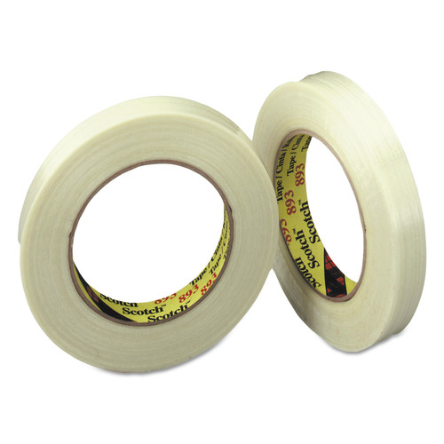 Office Jansan | Scotch 893 24 mm x 55 m 3 in. Core General-Purpose Glass Filament Tape - Clear (1-Roll) image number 0