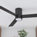 Ceiling Fans | Prominence Home 51464-45 52 in. Remote Control Espy Flush Mount Indoor LED Ceiling Fan with Light - Matte Black image number 2