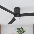 Ceiling Fans | Prominence Home 51464-45 52 in. Remote Control Espy Flush Mount Indoor LED Ceiling Fan with Light - Matte Black image number 2
