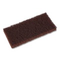 Cleaning Brushes | Boardwalk 7100359808 4.62 in. x 10 in. Heavy-Duty Utility Pad - Brown (10/Carton) image number 1