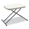 Folding Tables | Alera 65604 25.6 in. x 17.7 in. x 19 in. to 28 in. Rectangular Height-Adjustable Personal Folding Table - White Top/Dark Gray Legs image number 0