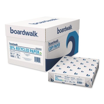 Boardwalk 8.5 in. x 11 in. 20 lbs. Bond Weight 92 Bright 30 Percent Recycled Copy Paper - White (10-Reams/Carton)